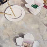 Painting of a woman laying on a couch