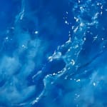 Painting of a woman swimming