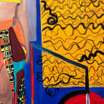 Painting of 4 women high contrast color clothing