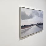 Landscape painting in gray and lavender tones