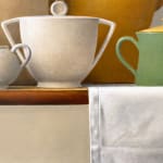 Painting of a still life with many handled vessels