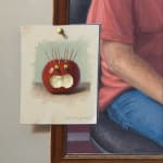 Painting of a reflection of a man in a mirror