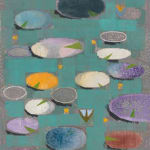 abstract painting of colorful lily pads