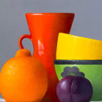 Painting of a rainbow still life