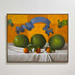Painting of Three Watermelons with fruit and ribbon