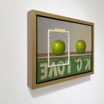 Painting of two green apples