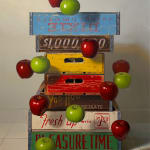Still life painting with apples