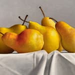 Still life painting of pears