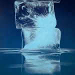 Painting of blue ice cube tower