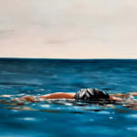Painting of a woman in the ocean