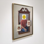 Painting of a reflection of a man in a mirror