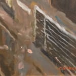 Painting of a puddle on a street in New York City