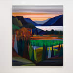 Geometric and colorful landscape painting