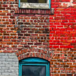 Painting of a brick wall
