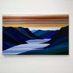Painting of an abstracted landscape