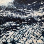 Diptych painting of crashing waves