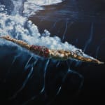 Painting of man swimming
