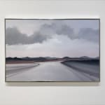 Landscape painting in gray and lavender tones