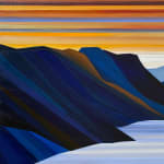 Painting of an abstracted landscape