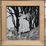 Black and white drawing of a woman