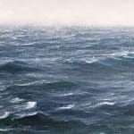 Oil painting of Atlantic ocean on linen