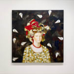 Painting of a woman with abstracted elements