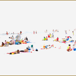 colorful graphic of people on a beach
