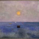 Sun and boat in water