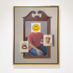 Painting of a reflection of a man in a mirror