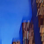 Cityscape painting with blurred lights