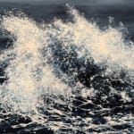 Diptych painting of crashing waves