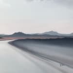 Landscape painting in gray and lavender tones