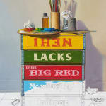 Painting of unfinished soda boxes