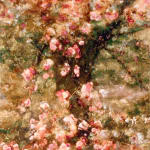 Mixed media artwork of cherry blossoms