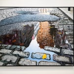 Painting of a reflecting puddle
