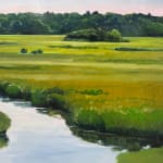 Painting of a marsh in the summer