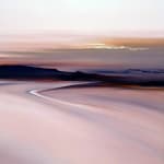 Landscape painting in pink tones