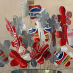 Still life painting of a soda can bouquet