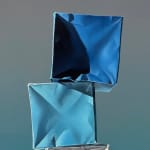 Cool tone paper boxes on a blue gradient background