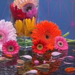 Still life painting of flowers