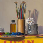 Painting of unfinished soda boxes