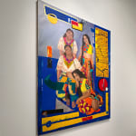 Painting of 4 women high contrast color clothing