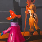 Still life painting with toy figurines