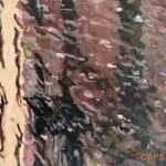 painting of puddle in the street of a Tribeca alleyway