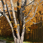 Painting of a tree with fall foliage