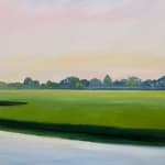 Painting of a marsh at dusk