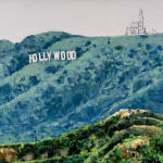 Painting of Hollywood sign in Los Angeles