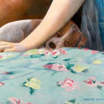 Painting of a woman with a dog