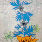 Painting of abstract floral design