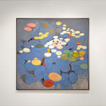 abstract painting of colorful lily pads